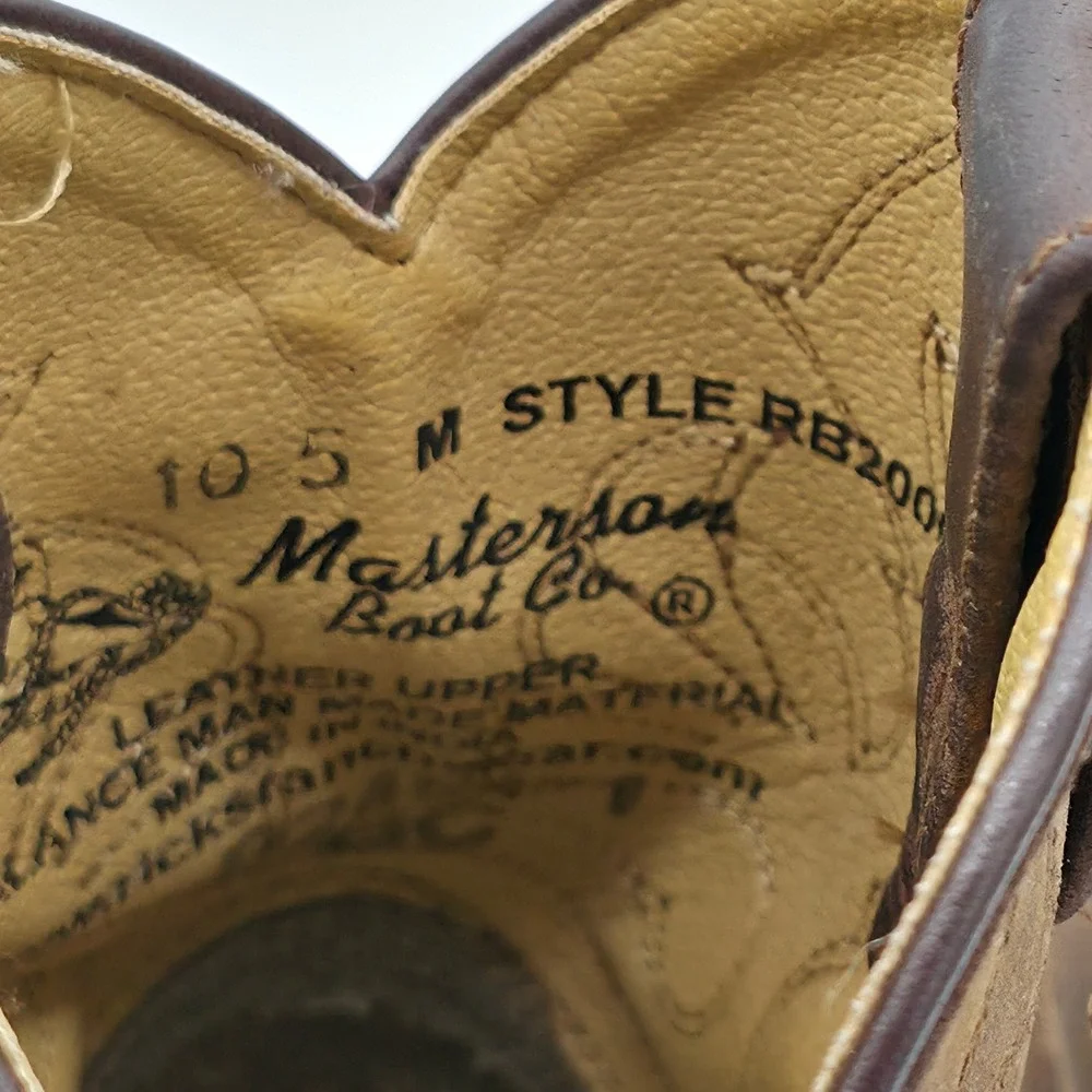 Masterson‎ Boot Co Kids Brown Suede Western Cowboy Boots Size 10.5 M